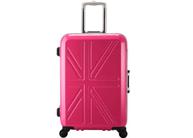 Equipaje rosado de la PC del ABS de las muchachas del OEM, sistema del equipaje del ABS con la impresión británica de la bandera